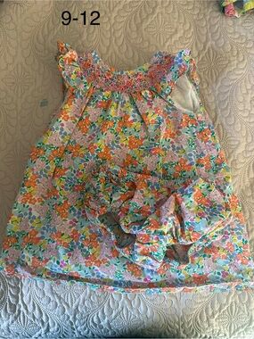 Boden Floral Smocked Sundress in Orange, Pink, Green, Blue